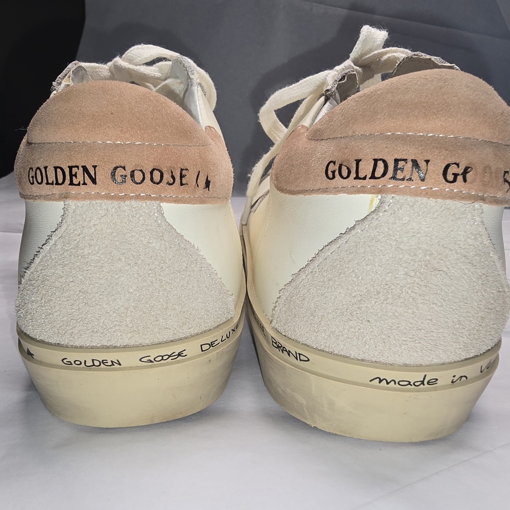 Golden Goose High Star Low Top Off White Leather Briwn Heel Pad. Size EU 38 US 8 - Picture 12 of 13
